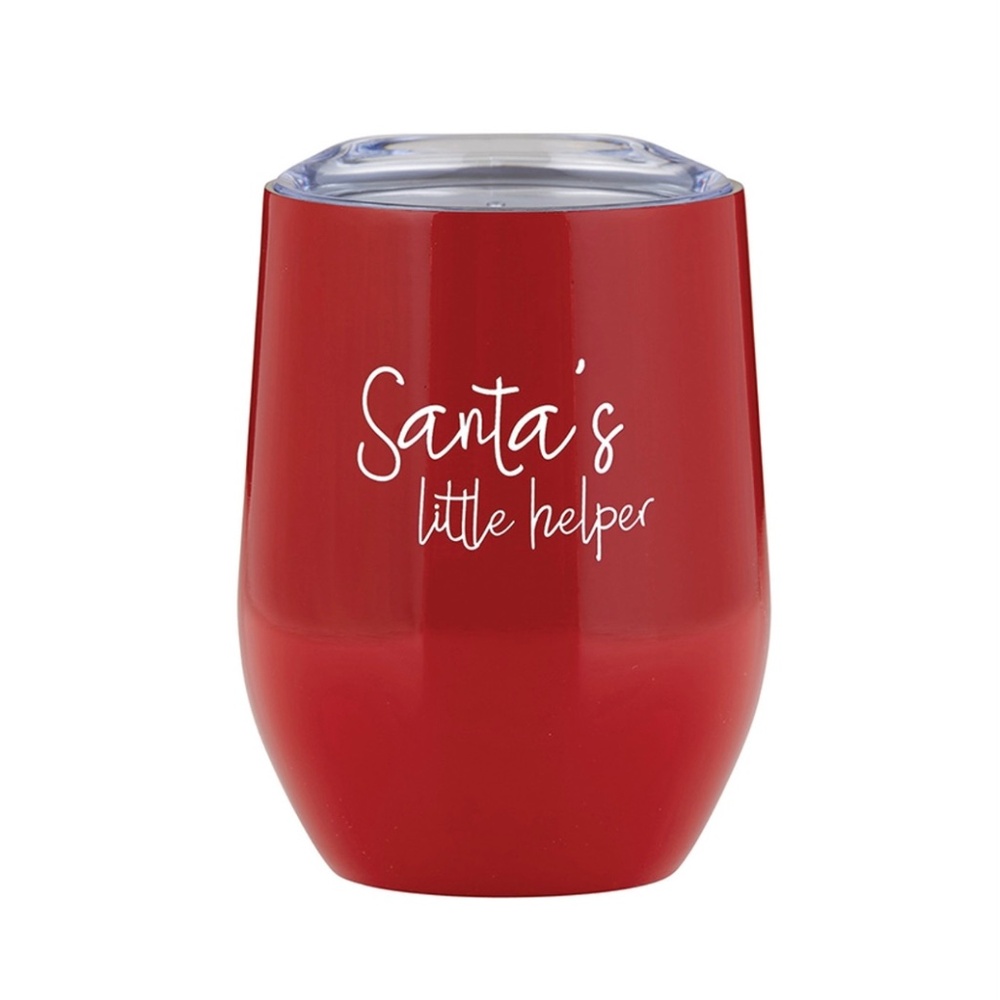 Stemless Wine Tumbler - Santa's Little Helper - NWT